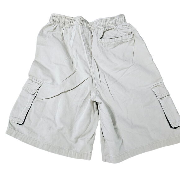 Basic Editions Boys Shorts Beige 14/16 100% Cotton Cargo Pockets Elastic Waist - Picture 2 of 13